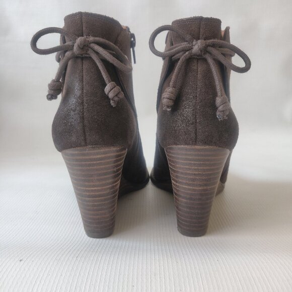 Lucky Brand Yamina Wedge Bootie in Java Brown Suede - Picture 4 of 10